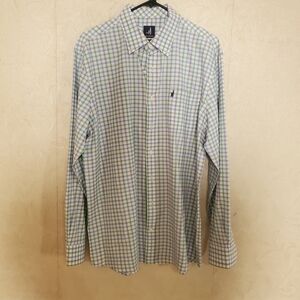 Johnnie-O Men's Checkered Shirt - Blue and Green